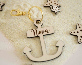 Customizable Summer Anchor SVG Keychain for Laser Cutters