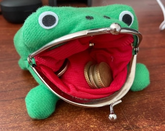 Frog Wallet Coin Purse Manga Flannel Wallet Cute Purse Coin Holder Anime Cartoon Wallet