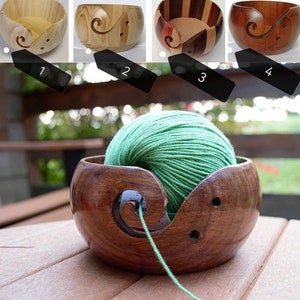Yarn Bowl Crochet Organizer Wooden Yarn Holder Non Slip Eco-friendly New Handmade DIY For Knitting Crochet Skeins image 10