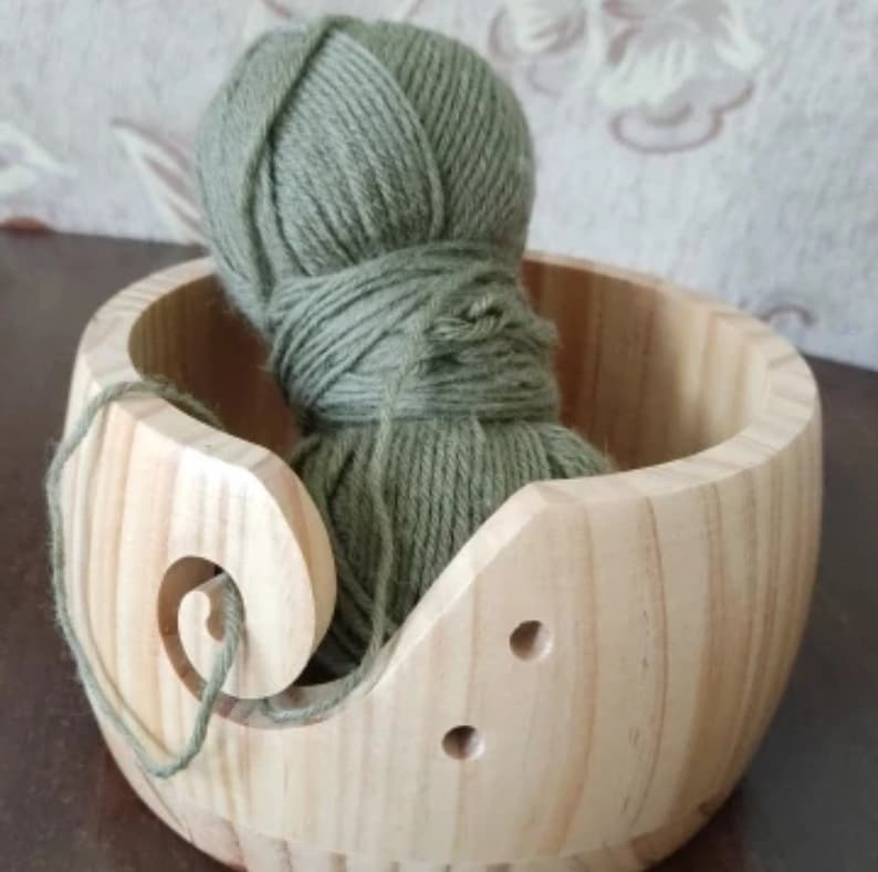 Yarn Bowl Crochet Organizer Wooden Yarn Holder Non Slip Eco-friendly New Handmade DIY For Knitting Crochet Skeins image 1