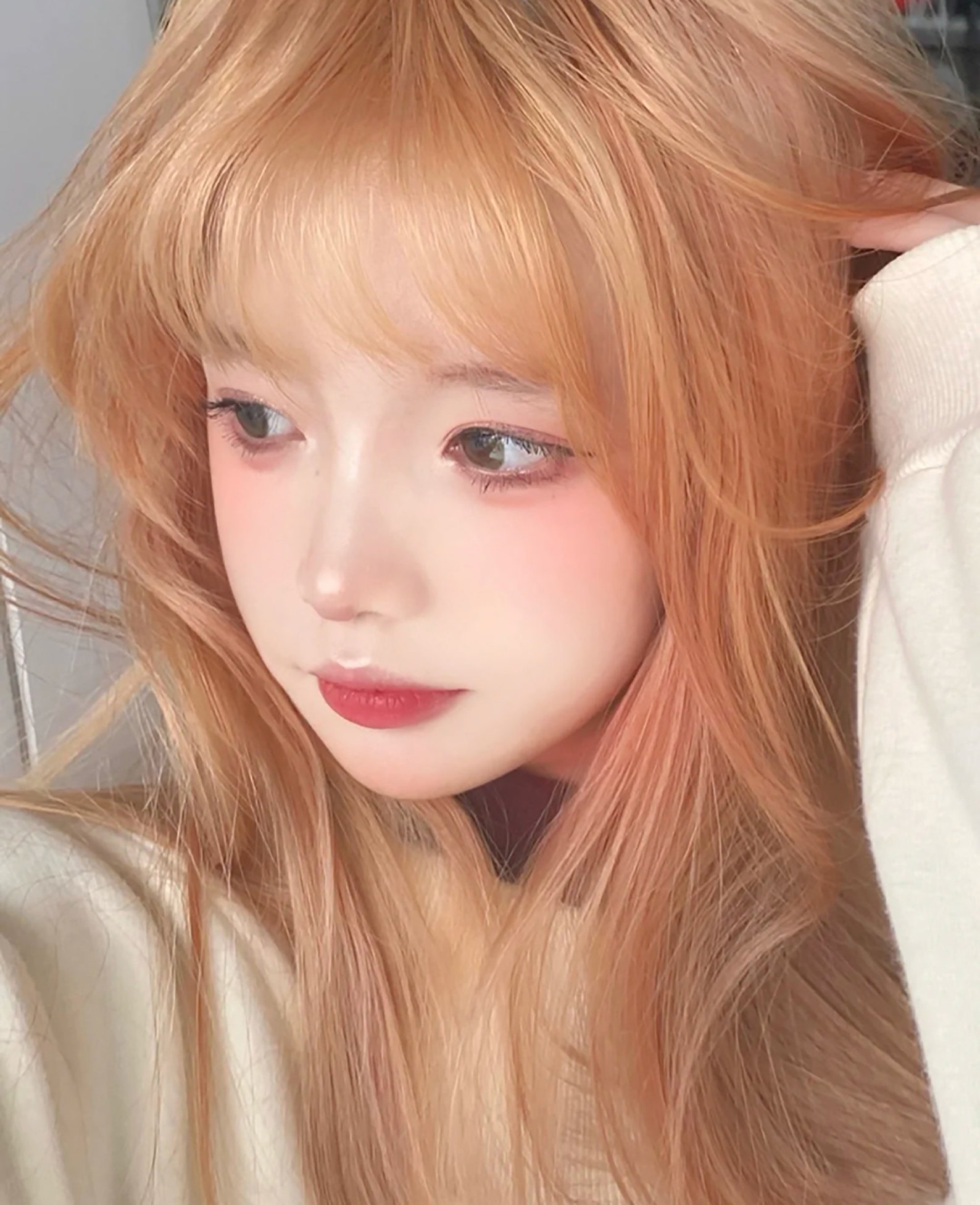 Light Orange Straight Wigs Fluffy Wigs Long Hair Wig for Etsy