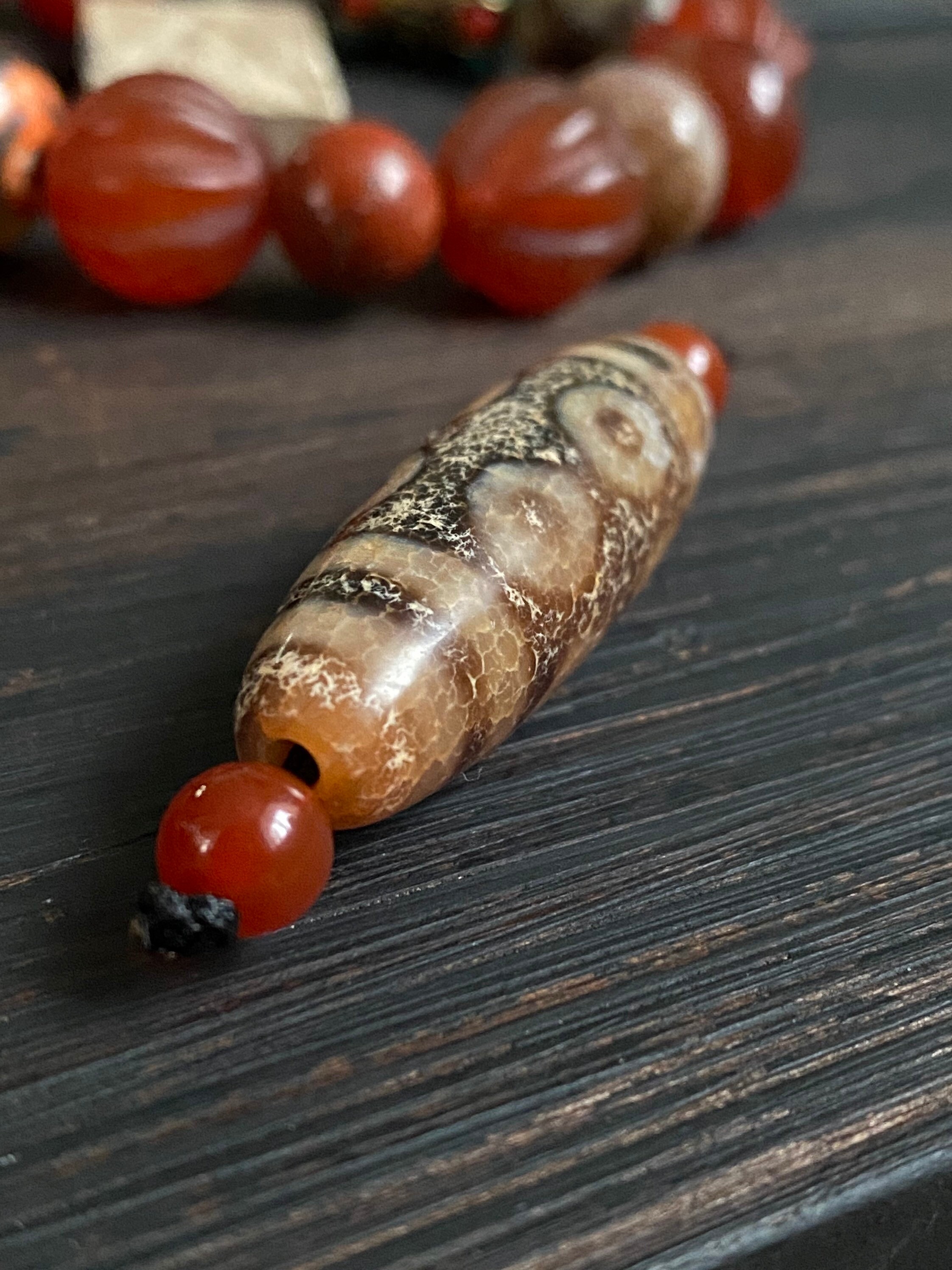 Tibetan dZi bead 8 eyes . Rare dzi gzi beads Etsy