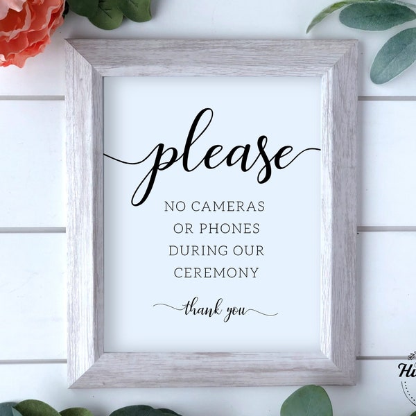 Please No Cameras Or Phones During Our Ceremony, Unplugged Sign, Unplugged Ceremony Sign Wedding, No Phones Ceremony Sign, No Photos Sign