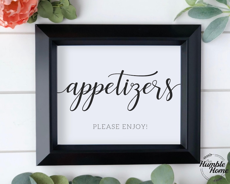 Appetizers Sign, Please Enjoy, Wedding Signs, Wedding Appetizers Signs ...