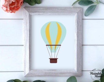 Hot Air Balloon Kids Room Art, PRINTABLE Balloon Art, Printable Nursery Art for Boys and Girls, Hot Air Balloon Prints, Kids Room Decor
