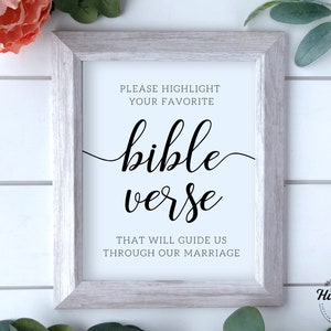 Please Highlight Your Favorite Bible Verse, Bible Verse Sign, Wedding Bible Guestbook, Bible Guestbook Sign, Marriage Advice Guestbook