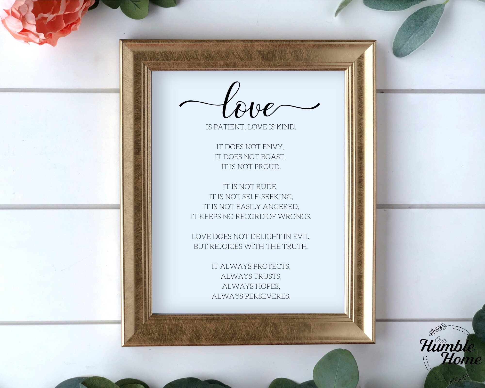 Love Is Patient Love Is Kind Sign Wedding Poem Sign | Etsy