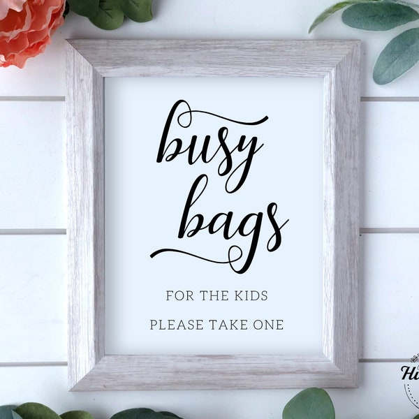 Busy Bags For The Kids, Please Take One, Wedding Kid Favors, Kid Busy Bags, Wedding Signs, Wedding Favors Sign, Kids Favors