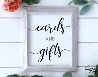 Cards and Gifts Sign, Cards and Gifts Wedding Sign, Cards and Gifts Printable, Printable Wedding Signs, Bridal Shower Decor