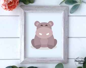 Hippo Print, Safari Nursery Art, Printable Art, Safari Animals Wall Art, Baby Hippo, Safari Nursery Decor, Safari Theme,N ursery Wall Art
