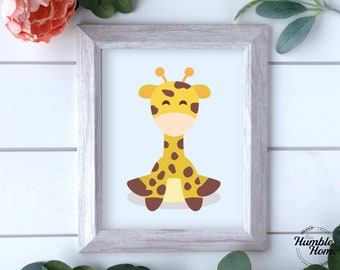 Giraffe Print, Safari Nursery Art, Printable Art, Safari Animals Wall Art, Baby Giraffe, Safari Nursery Decor, Safari Theme,Nursery Wall Art