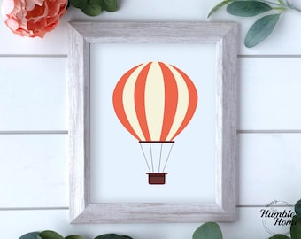 Hot Air Balloon Kids Room Art, PRINTABLE Art, Printable Nursery Art for Boys and Girls, Balloon Prints, Kids Room Decor