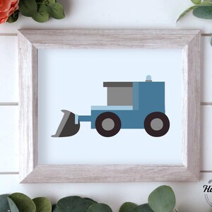 Construction Vehicle Wall Decor, Skidloader Print Art, Printable Nursery Art for Boys and Girls, Car Prints, Boys Room, Excavator Print