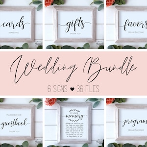 Wedding Signs Bundle, Wedding Signs, Wedding Reception Signs, Memory Sign, Cards Sign, Gifts Sign, Favors Sign, Guestbook Sign