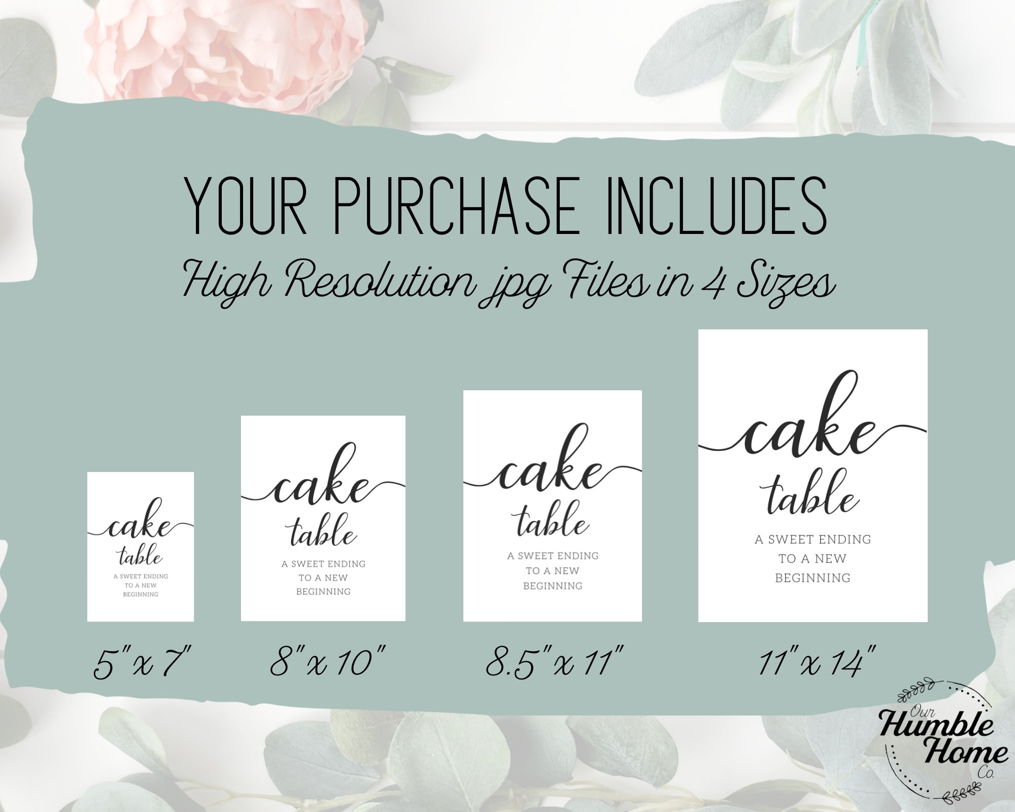 Making Cake First Sign Cake Table Sign, Wedding Cake Sign, A Sweet Ending to A New Beginning ...
