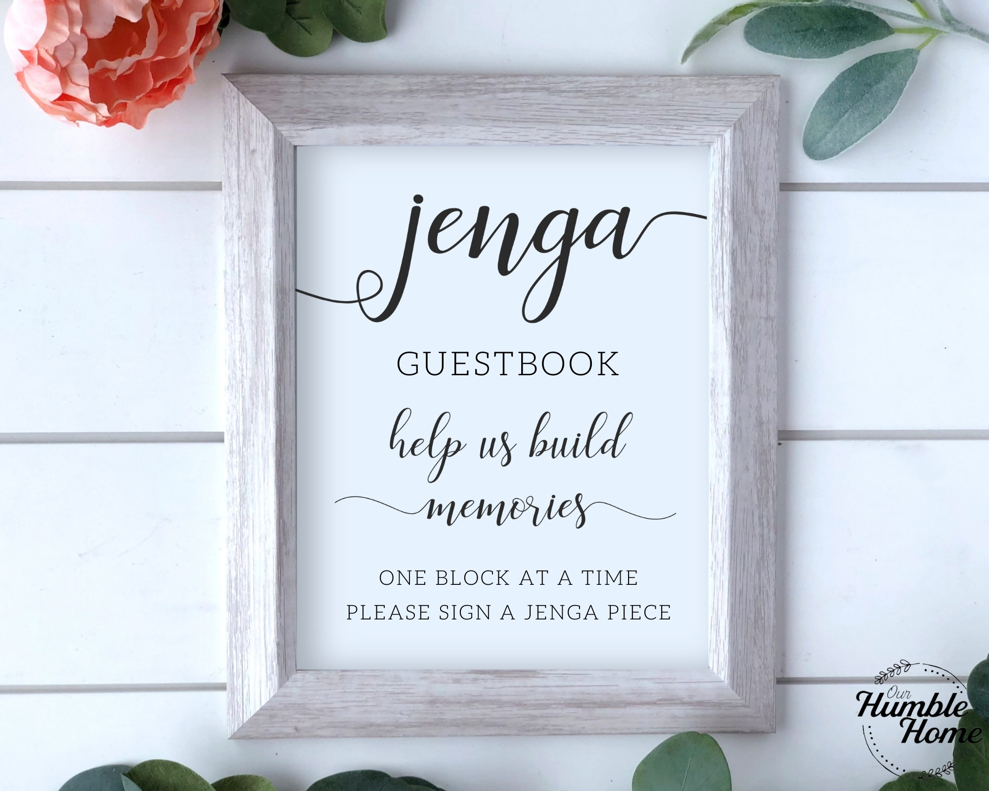 Jenga Guestbook Sign Help Us Build Memories Wedding Jenga Etsy