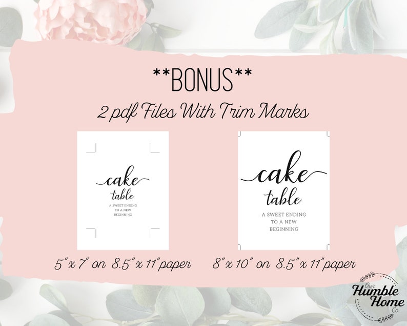 Making Cake First Sign Cake Table Sign, Wedding Cake Sign, A Sweet Ending to A New Beginning ...