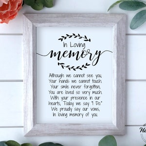 En signe de mémoire aimante, signe commémoratif de mariage, signe de mémoire imprimable, signes de mariage imprimables, téléchargement immédiat, signe de réception de mariage