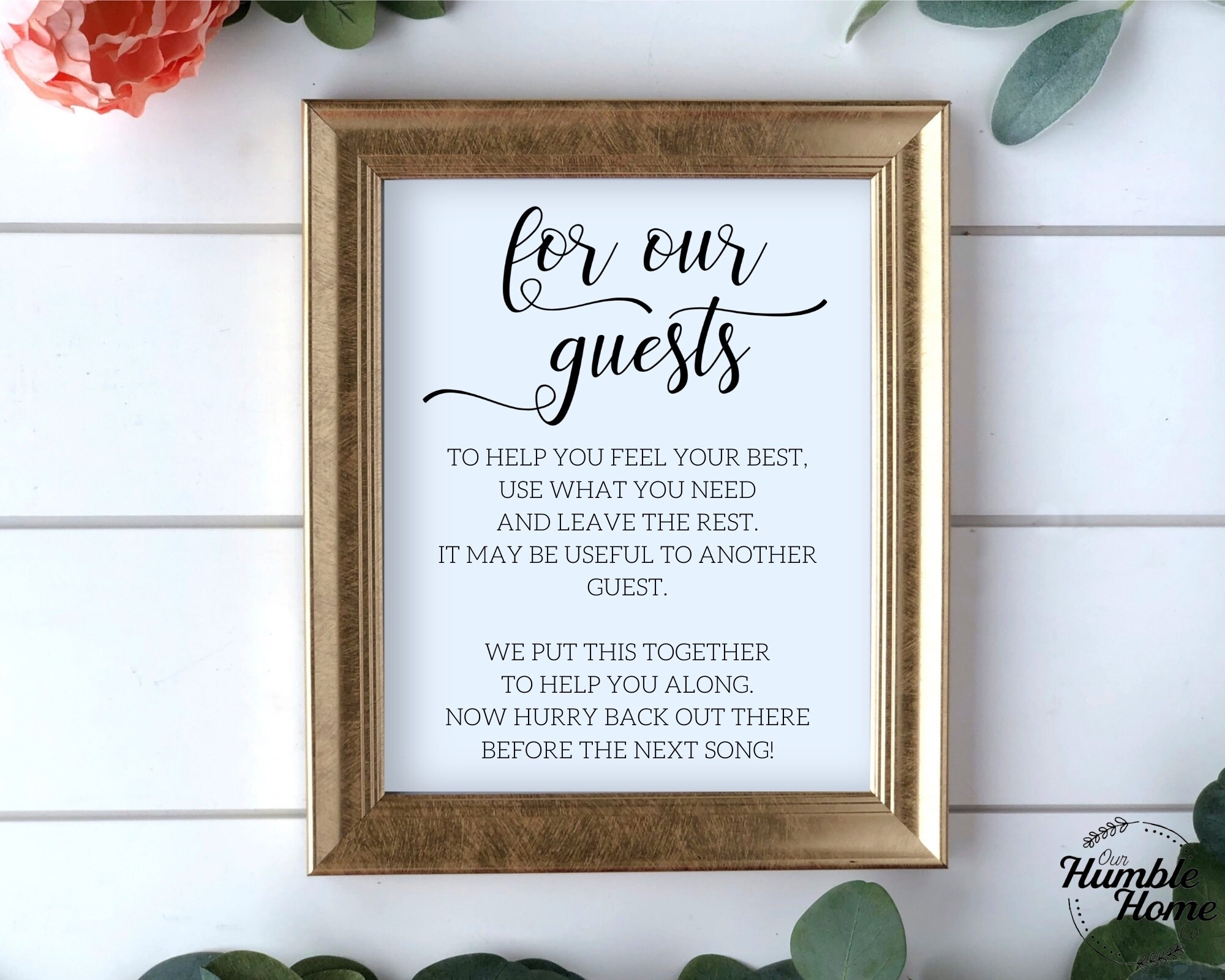 For Our Guests Bathroom Sign Wedding Bathroom Basket Sign Etsy
