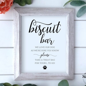Biscuit Bar Sign, Wedding Dog Treat Sign, Dog Biscuit Bar Sign, Wedding Dog Favors, Please Take a Treat For Your Dog, Ceremony Signs