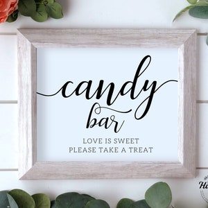 Candy Bar Love Is Sweet Please Take A Treat Sign, Candy Bar Sign, Wedding Signs, Sweets Table Sign, Dessert Table Sign, Instant Download