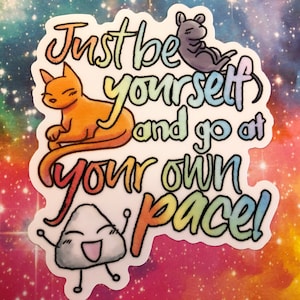 Obstkorb: Tohru, Kyo und Yuki ""Go At Your own Pace"" gestanzter, matter Vinyl-Aufkleber"