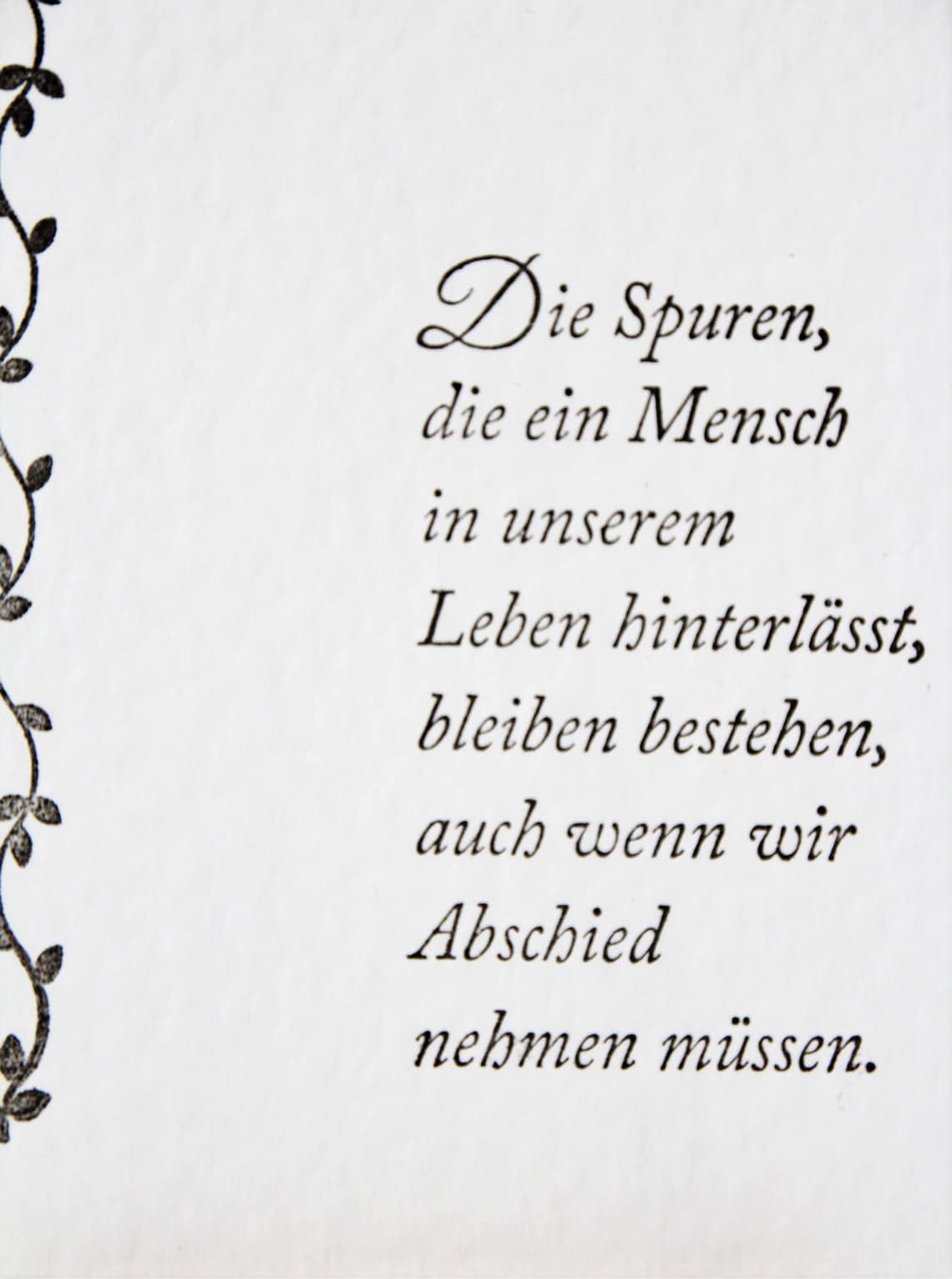 Trauerkarte Spuren Etsy.de