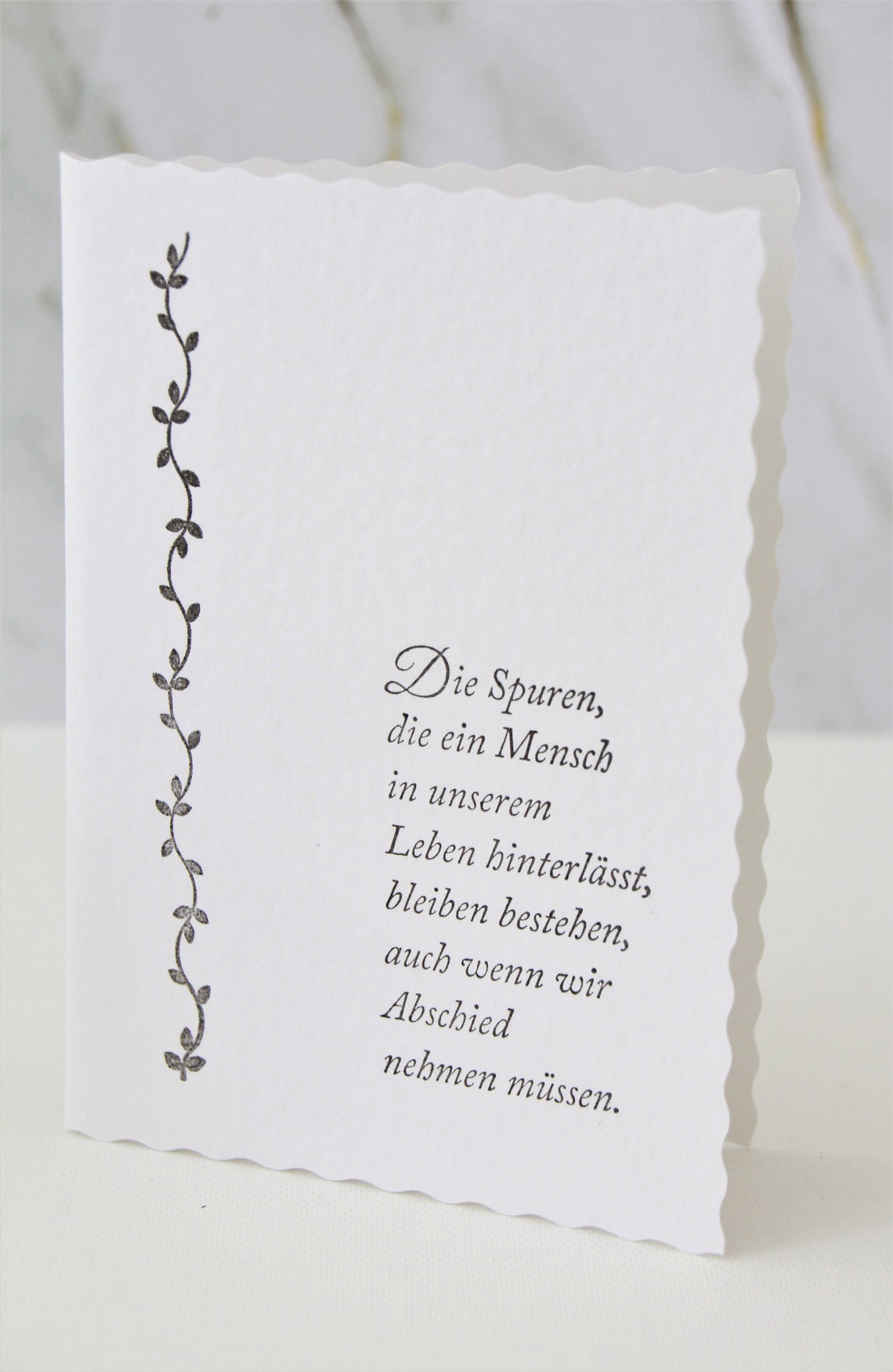 Trauerkarte Spuren Etsy.de