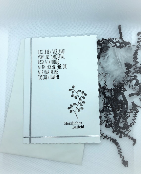 Beileidskarte mit Spruch Etsy.de