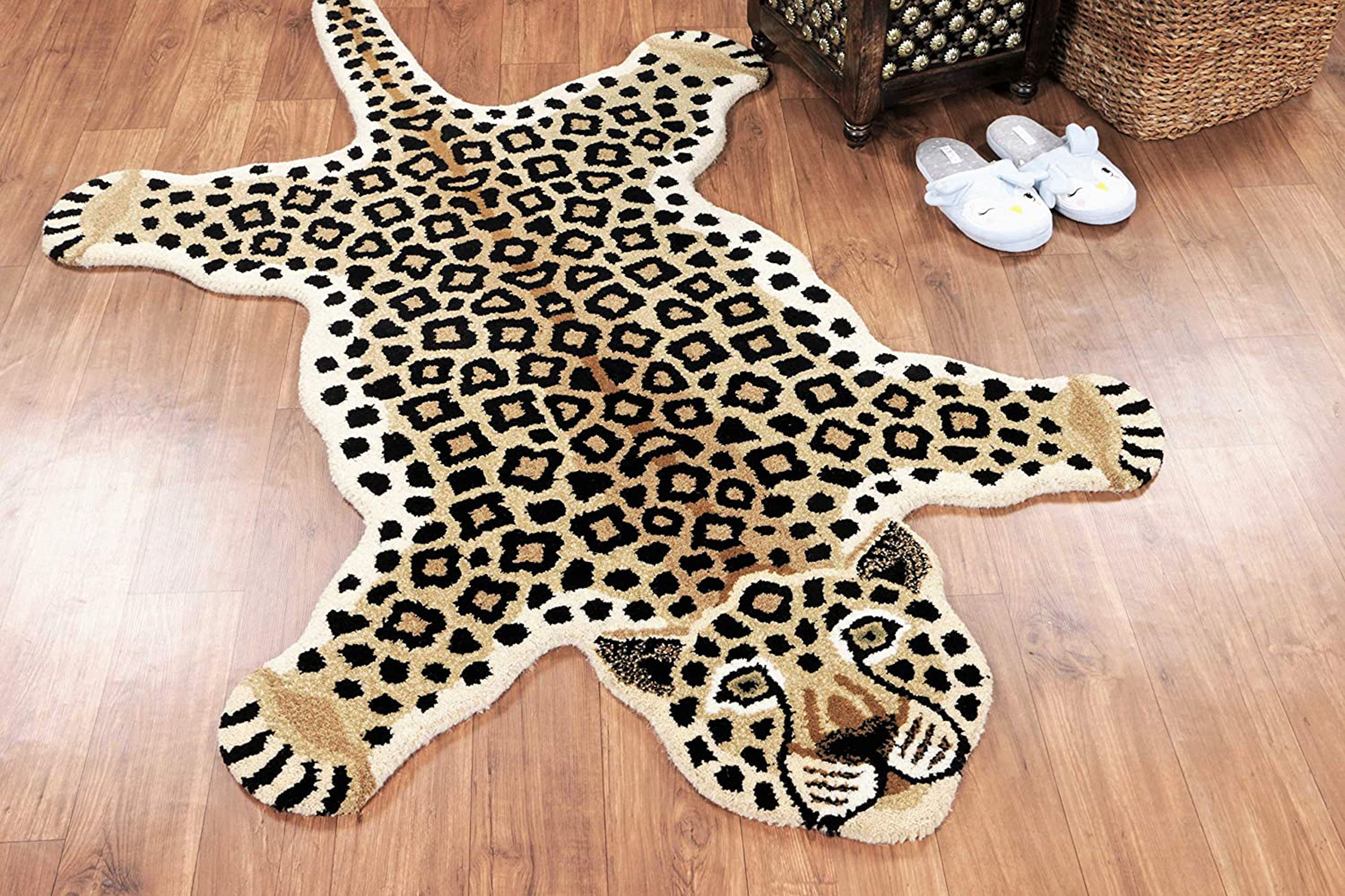 Hand Tufted Leopard Skin Wool Carpet Home Decorative Living Etsy