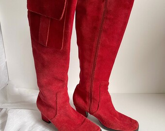 red suede boots