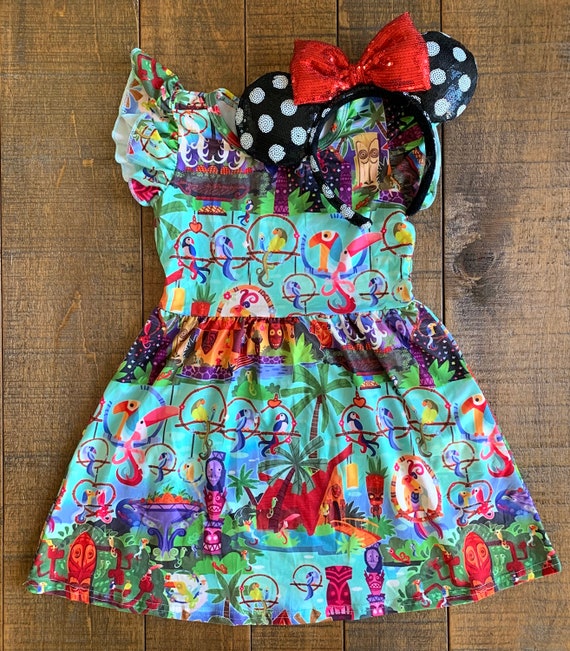 Disney Dress/toddler Disney Dress/tiki Room Etsy