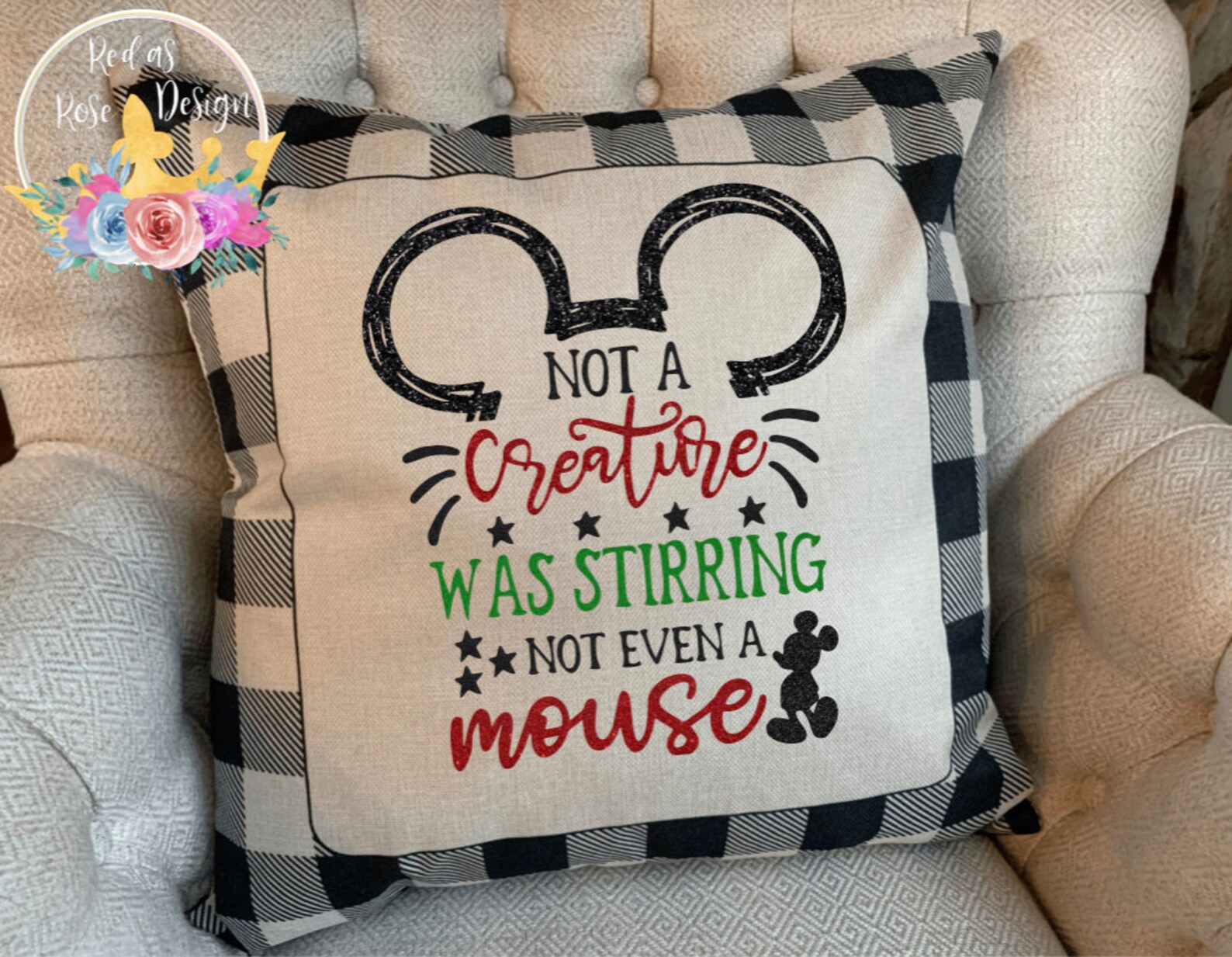 Disney Throw Pillow/Disney Christmas Pillow/Disney Decor Etsy