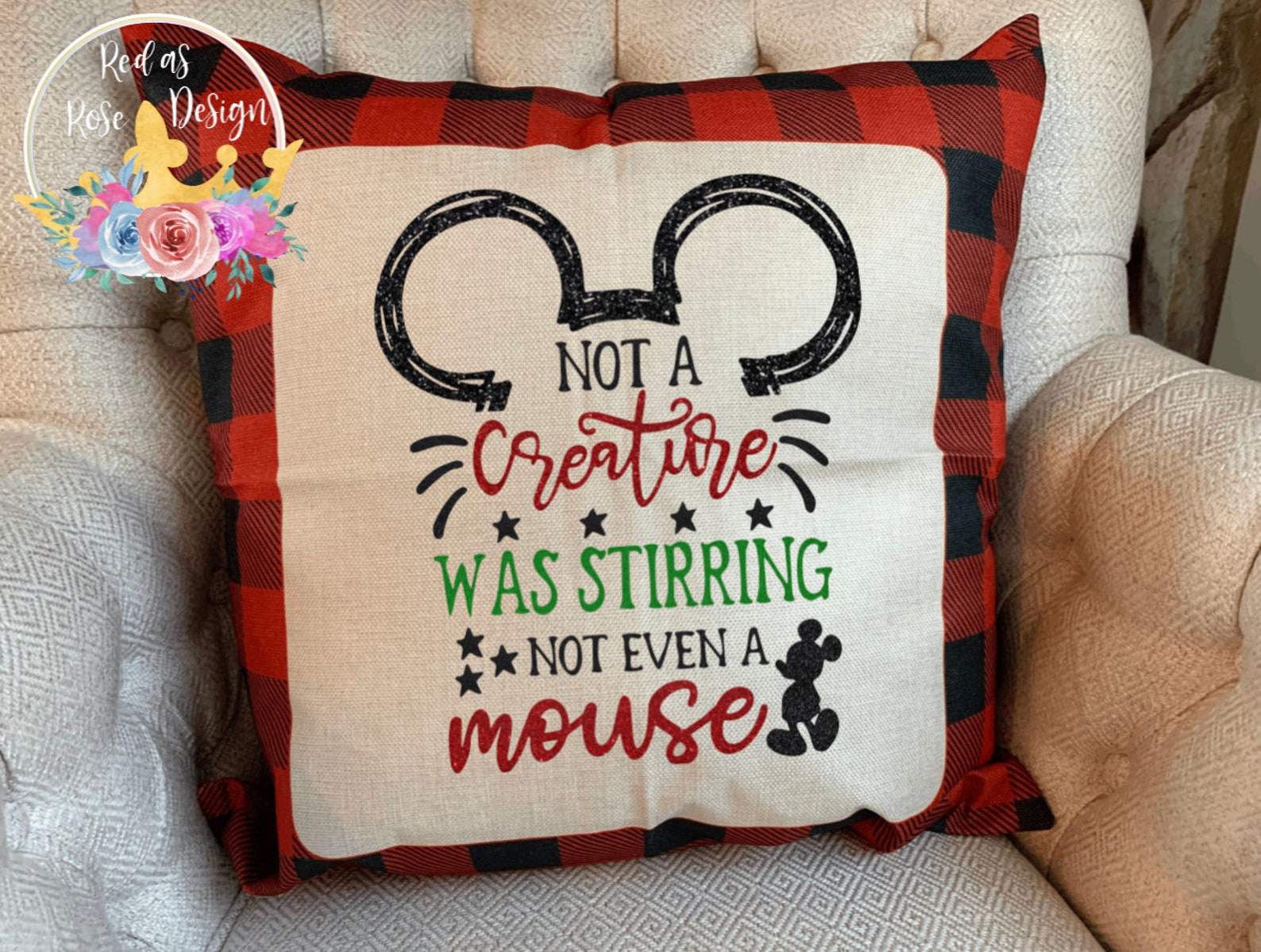 Disney Throw Pillow/Disney Christmas Pillow/Disney Decor Etsy