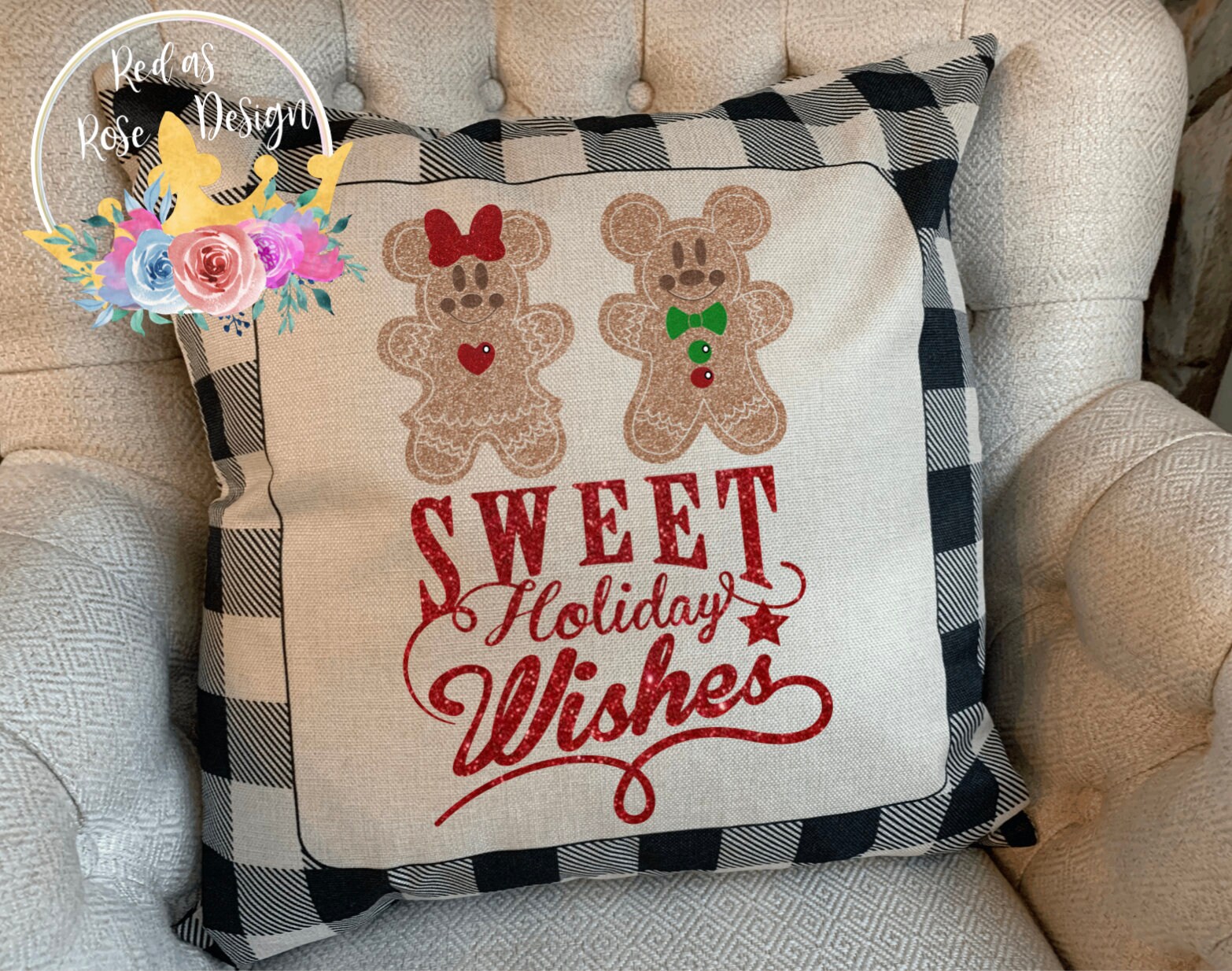 Disney Throw Pillow/Disney Christmas Pillow/Disney Decor Etsy