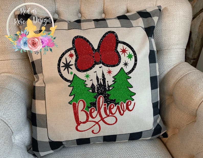 Disney Throw Pillow/Disney Christmas Pillow/Disney Decor Etsy