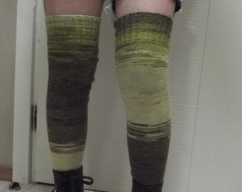 Thigh High Socks ,Thigh High Stockings ,knit socks women .Long Leg Warmers ,Over the knee socks gifts, mismatched wool socks. Long Boot Cuff