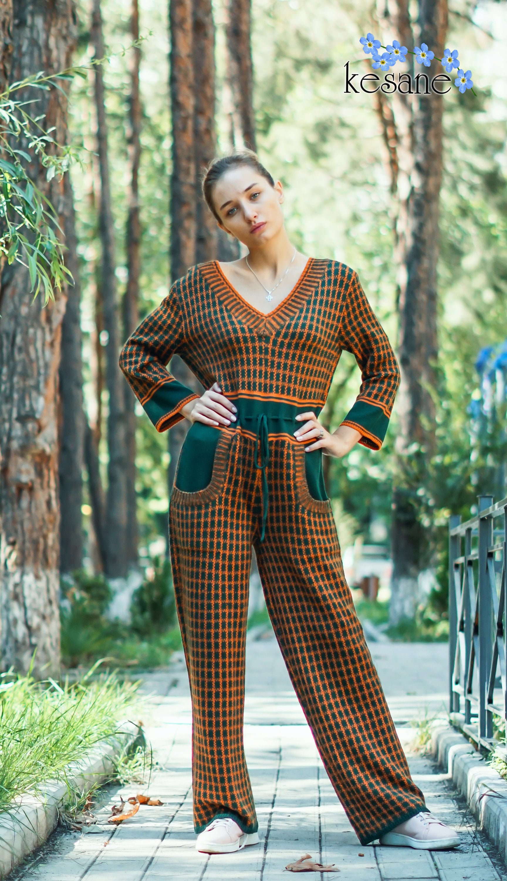 Hand Knit Jumpsuit, Sweater , Pants , Custom Knitted Product .backless