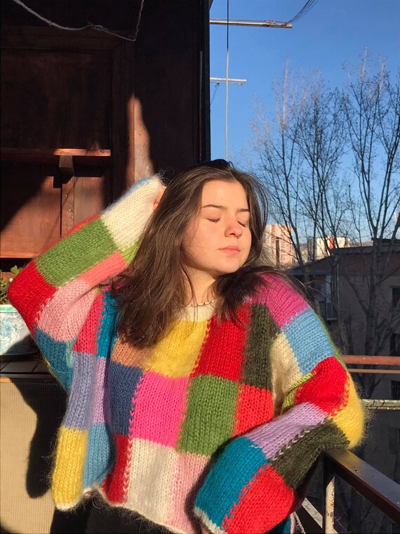 Knit Sweater Harry Styles Checkerboard 