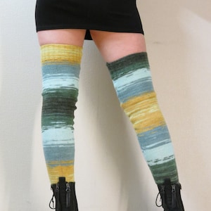 Thigh High Socks tall ,Thigh High Stockings ,fuzzy  socks ,Leg warmers  womens wool ,Over the knee socks  boots ,mismatched wool socks,