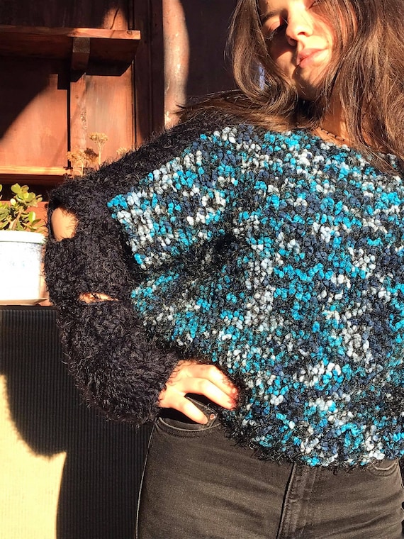 Loose Colorblock Mohair Sweater Loose Colorblock Mohair Sweater