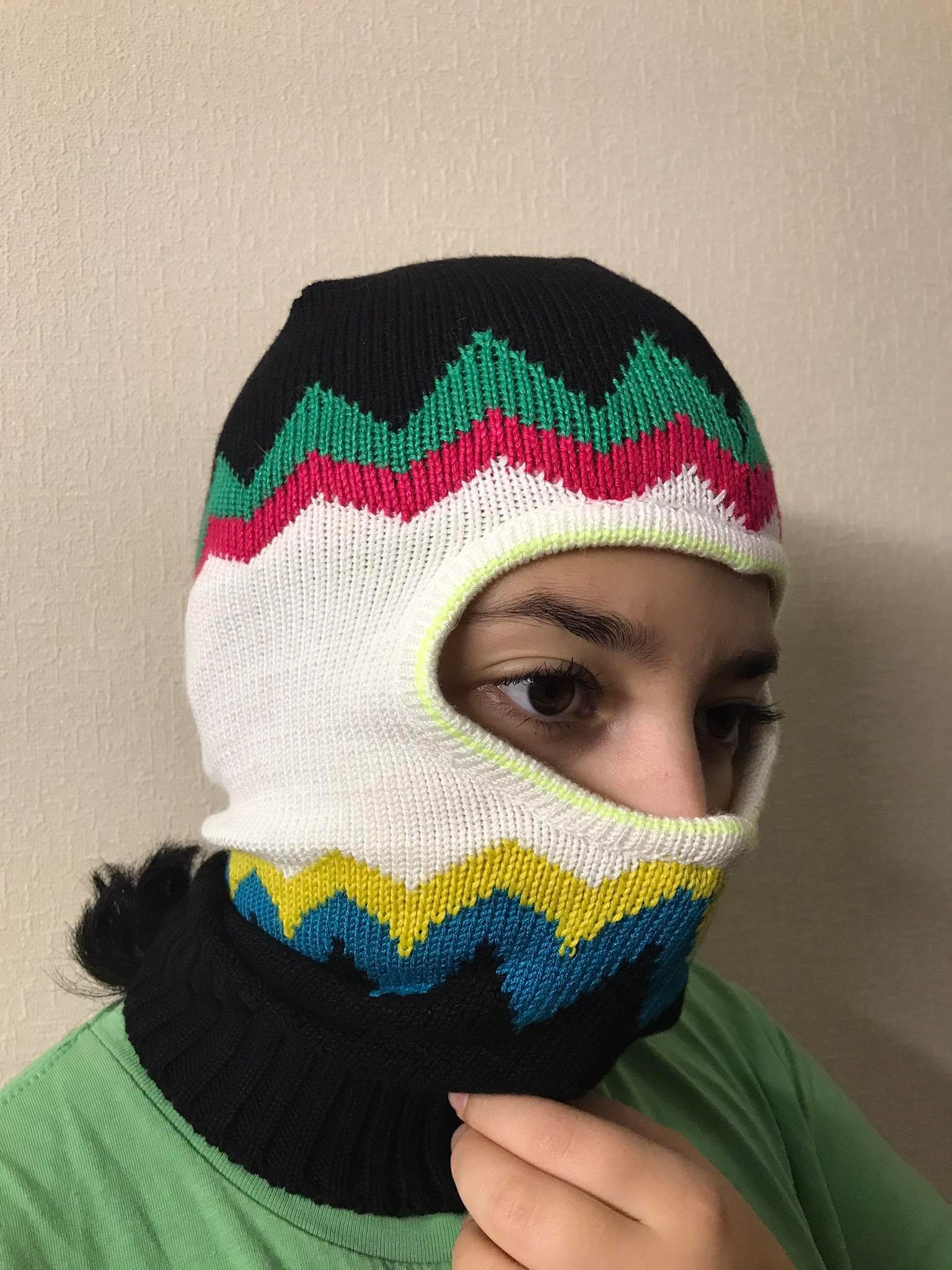 Knitted Jacquard Tribal Ski Mask/ Winter Hat/ African Cap/Men Ski Mask