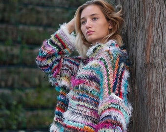 Coogi sweater Multicolor coogi ,best selling items ,Hand knitted Sweater, oversized sweater ,mohair colorful sweater.