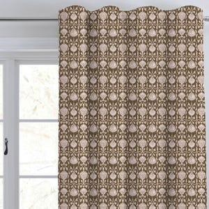 Brown Back Tab Curtain Watercolour Eucalyptus print Luxury Curtain/ Back Tab Style Curtain/ Single or Set of 2/ Custom sizing CU346B