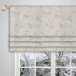 Beige Cream Faux Roman Valance Watercolour Texture Pattern Canvas Fabric/ Faux Roman Valance/ French Window Valance Treatment Curtain VL402D