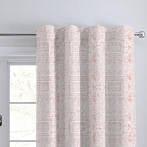 Pink Red Back Tab Curtain Watercolour dot geometric Pattern Luxury Curtain/ Back Tab Style Curtain/ Single or Set of 2/ Custom sizing CU380B