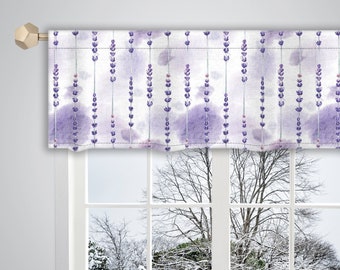 Lavender Valance Watercolour Floral Pattern Canvas Fabric/ Custom Valance/ Window Valance/ French Valance/ Window Treatment Curtain VL009