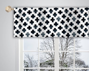 Schwarzer Pinselstrich Volant, Fenstervorhang, Polyestergewebe GL207