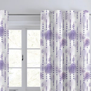 Lavender Watercolour Floral Pattern Window Curtain Lavender Drapes Window treatment 1 panel Curtain for bedroom home dorm CU09