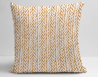 Orange Pillow Cover Decorative Throw Orange Fabric Pillow Cover With White